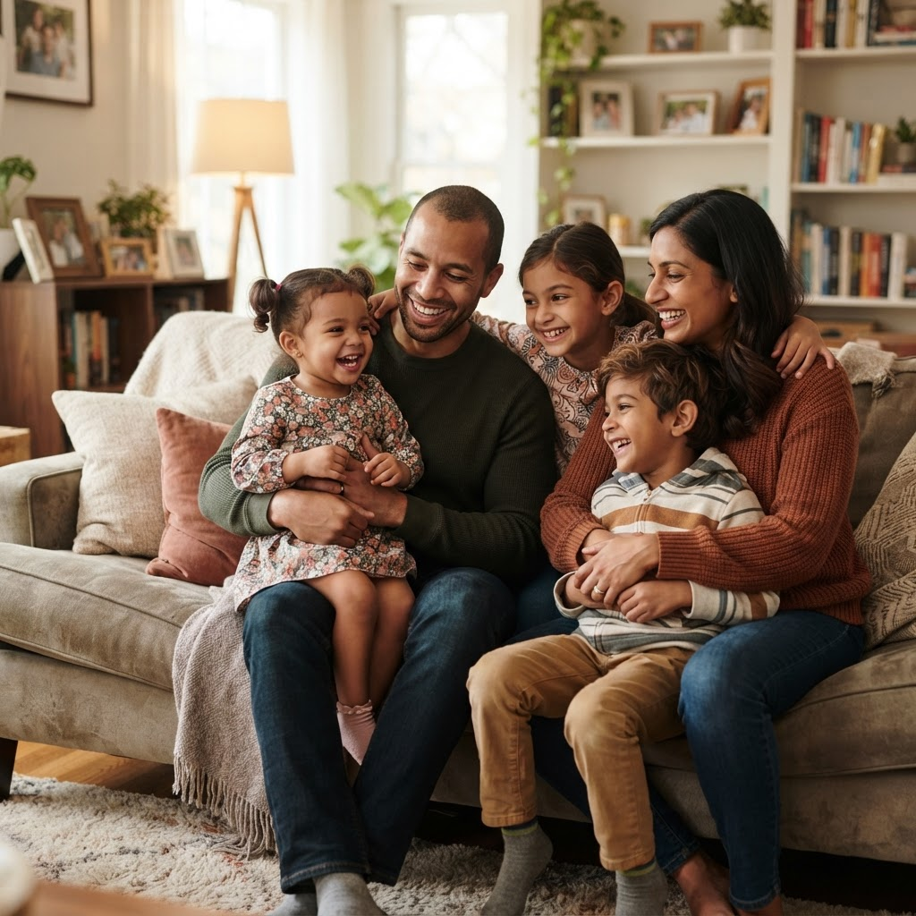Happy family together